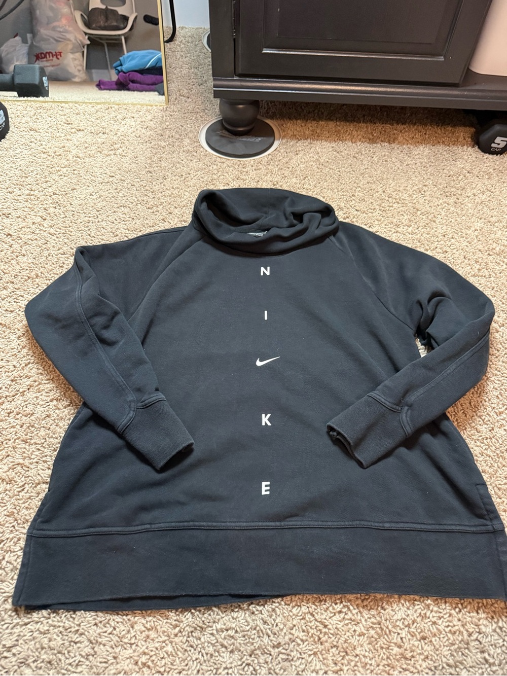Nike Black Funnel Neck Sweatshirt